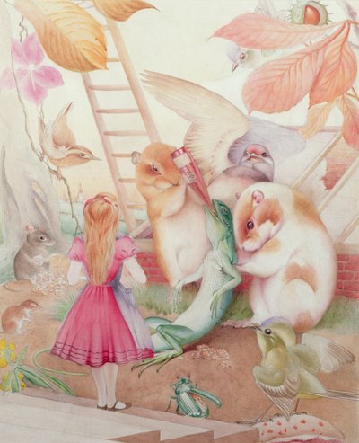Alice in Wonderland with Peter the Lizard by Charles Maurice Detmold